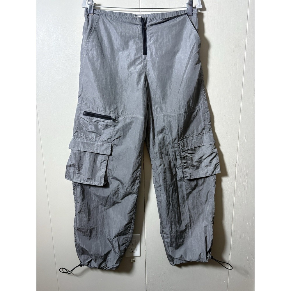Garage Silver Gray Parachute Cargo Pants S‎ Y2K Techwear Streetwear Utility Gorp